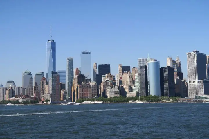 Skyline New York von der Staten Island Ferry