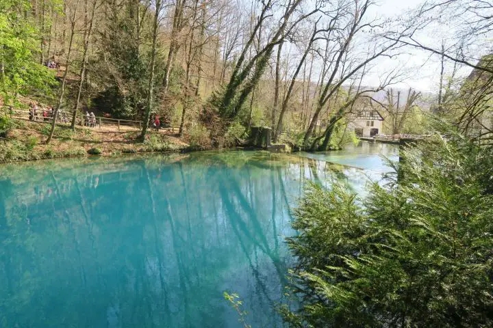 Blick über den Blautopf und die Blau