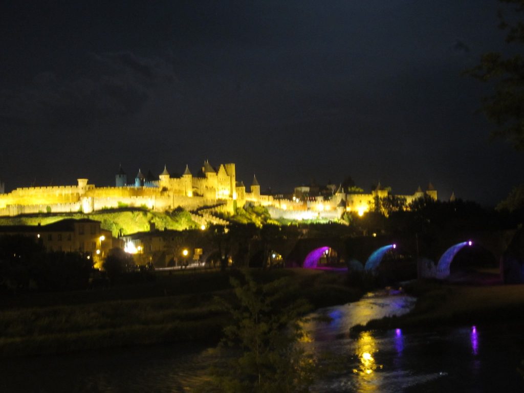 Festung, Nacht, Frankreich, Carcassonne