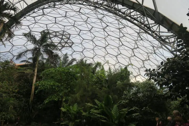 Kuppeldach von innen Eden Project Cornwall