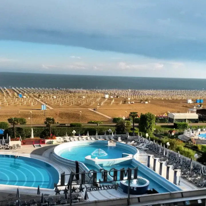 Blick auf den Strand und das Meer, Hotel Imperial Bibione