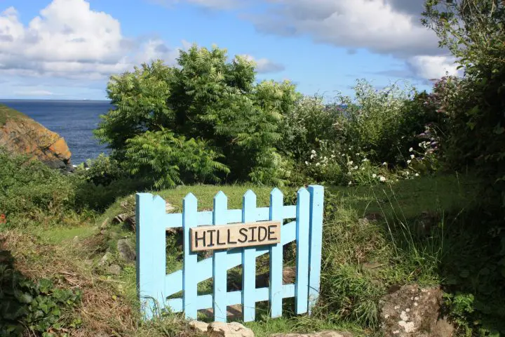 Gartentür in Cadgwith, Cornwall