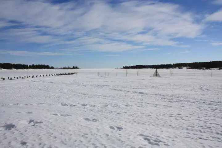 Das Meer vor Piteå im Winter eine Eisfläche, Schwedisch Lappland