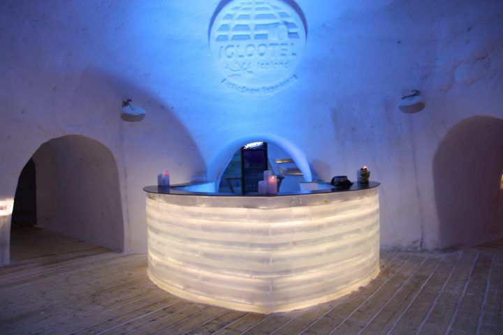 Eisbar, Übernachten im Iglu-Hotel, Iglootel, Arjeplog, Schwedisch Lappland