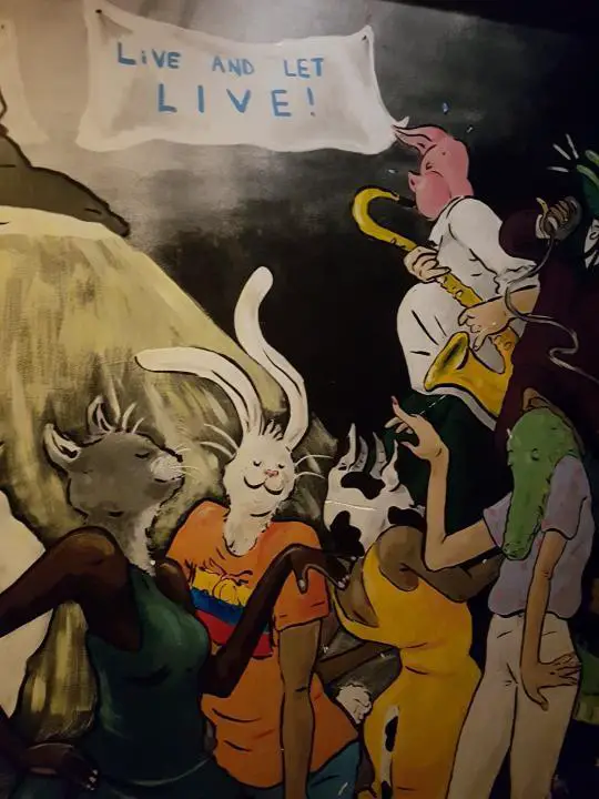Graffiti im Restaurant Urban Vegan Kitchen